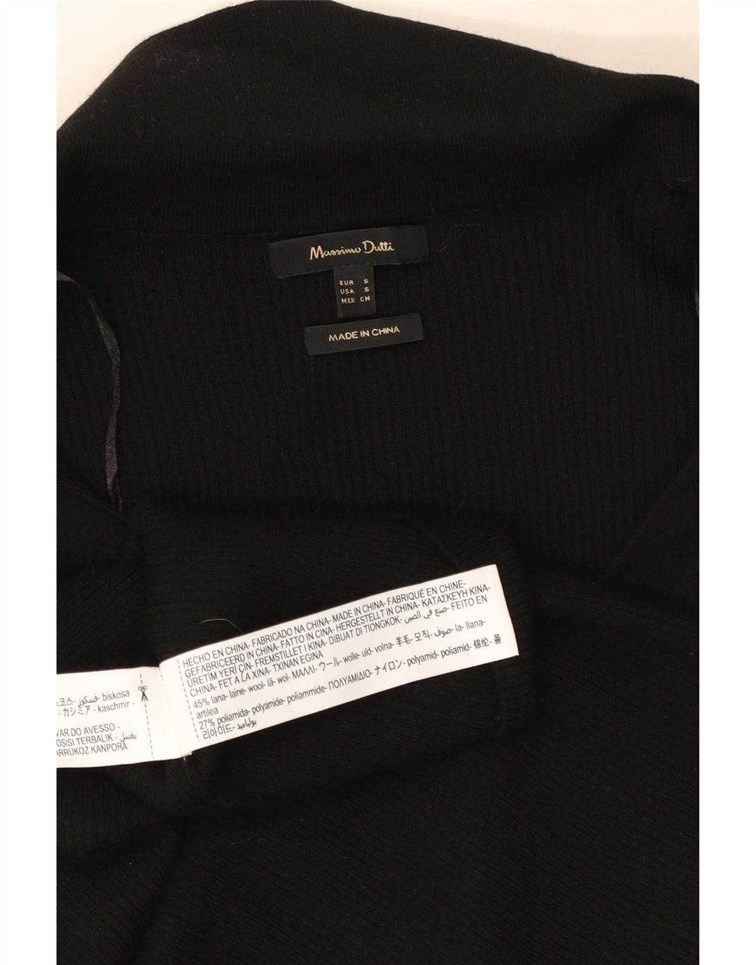 Sweter damski Massimo Dutti, kardigan UK 10, mała, czarna wełna