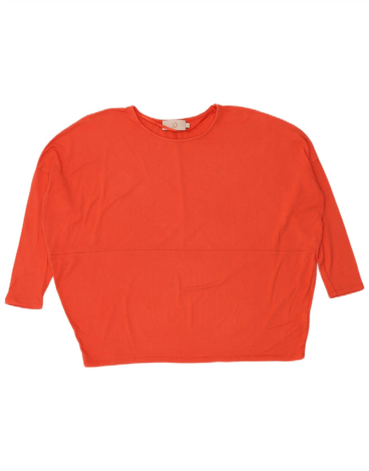 Damski top oversize Dack's z rękawem 3/4, UK 10, mały, pomarańczowy, wiskoza