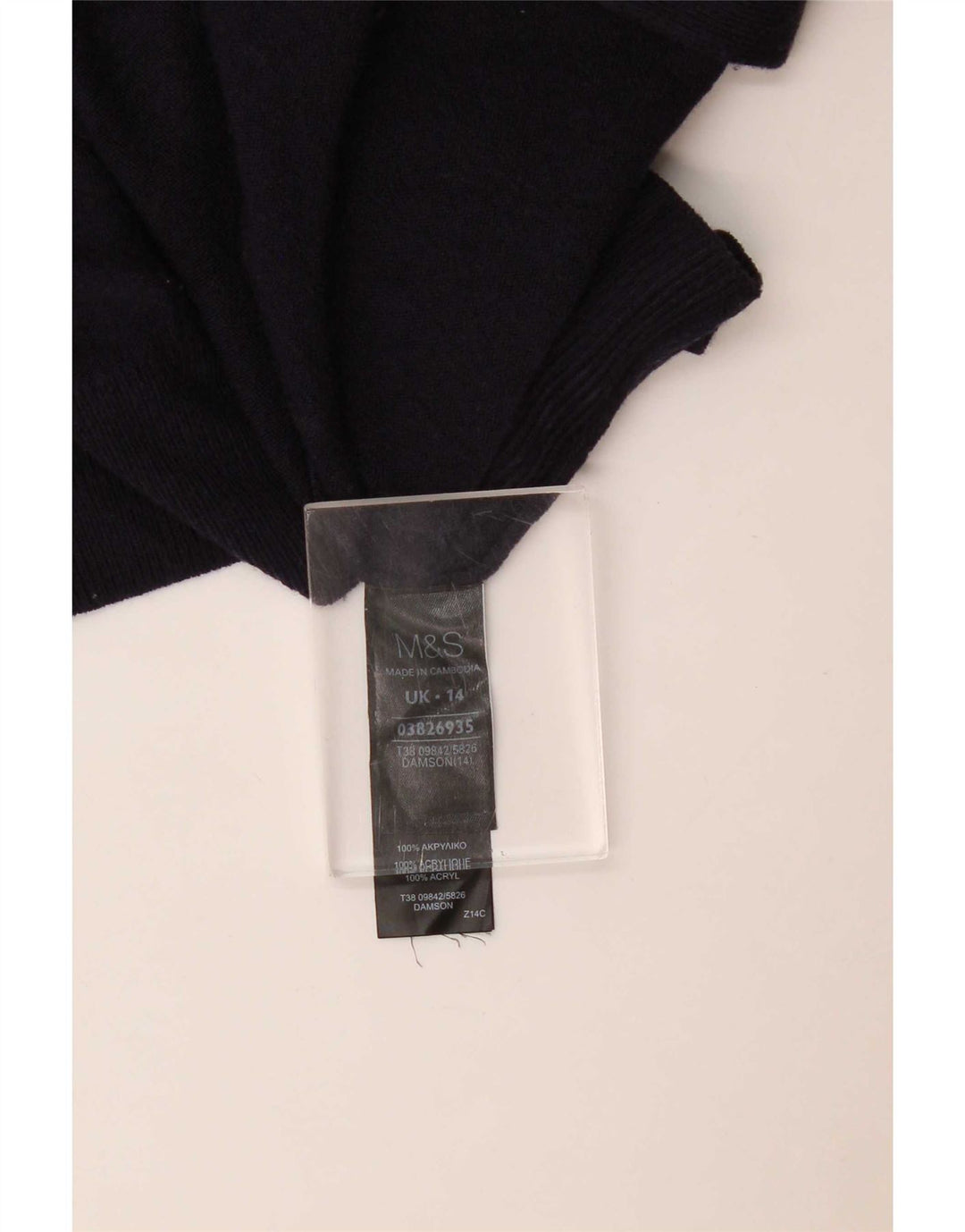 Marks & Spencer Damski sweter rozpinany typu Crop Open UK 14, średni granatowy