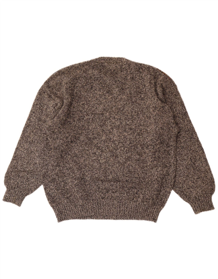 Donny & Max Męski sweter z okrągłym dekoltem, duży, szary Argyle/diamentowa wełna