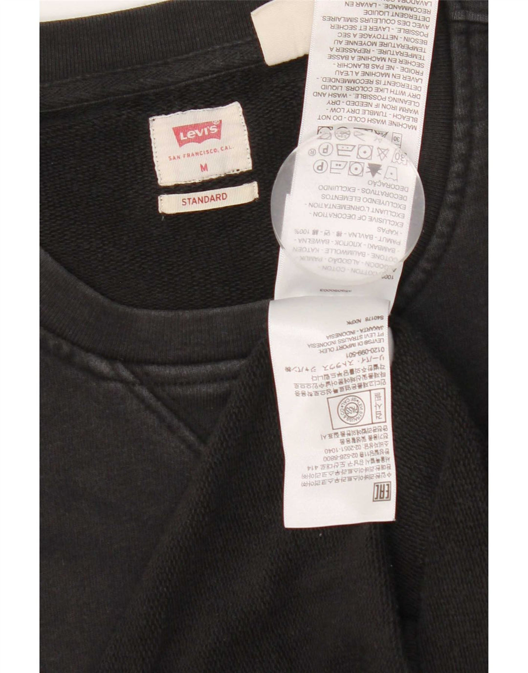 Męski sweter Levi's o standardowym kroju, średnio czarny, bawełniany