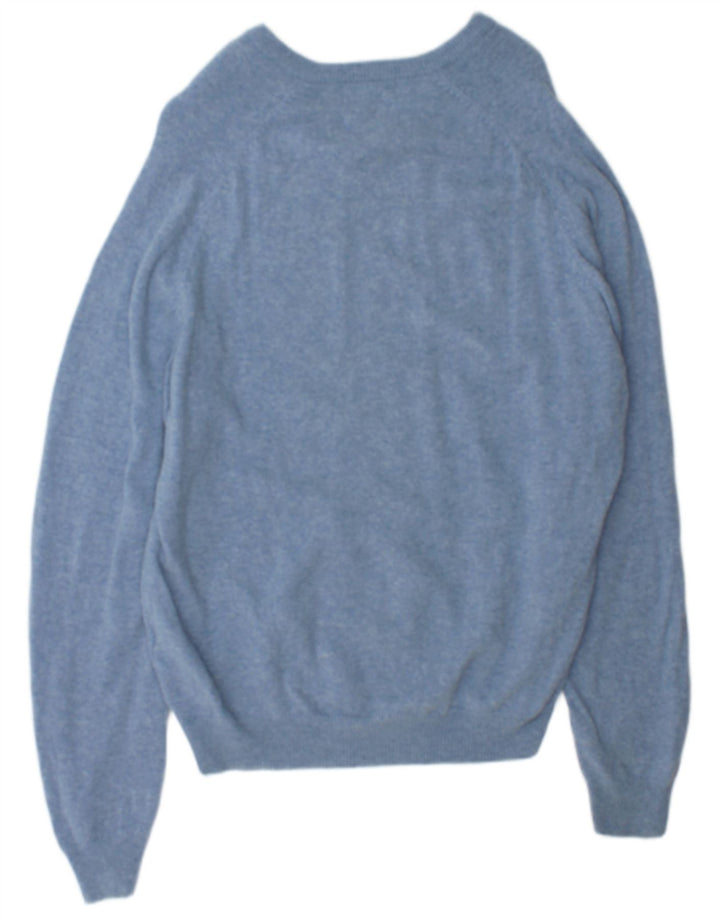 Męski sweter Marks & Spencer Blue Harbor z dekoltem w kształcie litery V, duży, niebieski nakrapiany