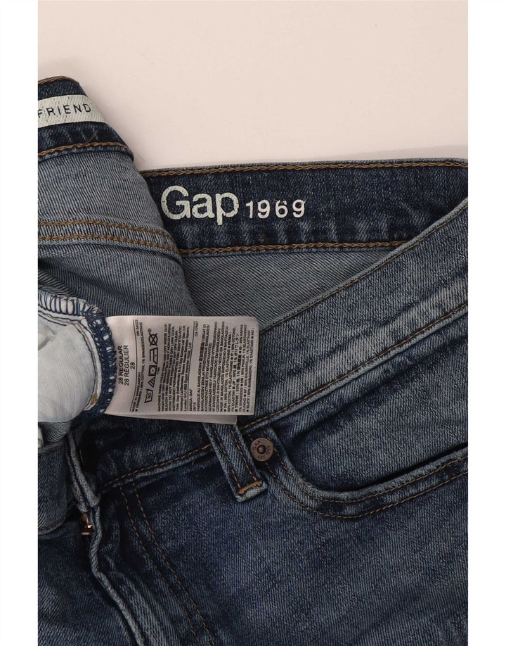 Jeansy damskie Gap Girlfriend Distressed W28 L26 Niebieskie bawełniane