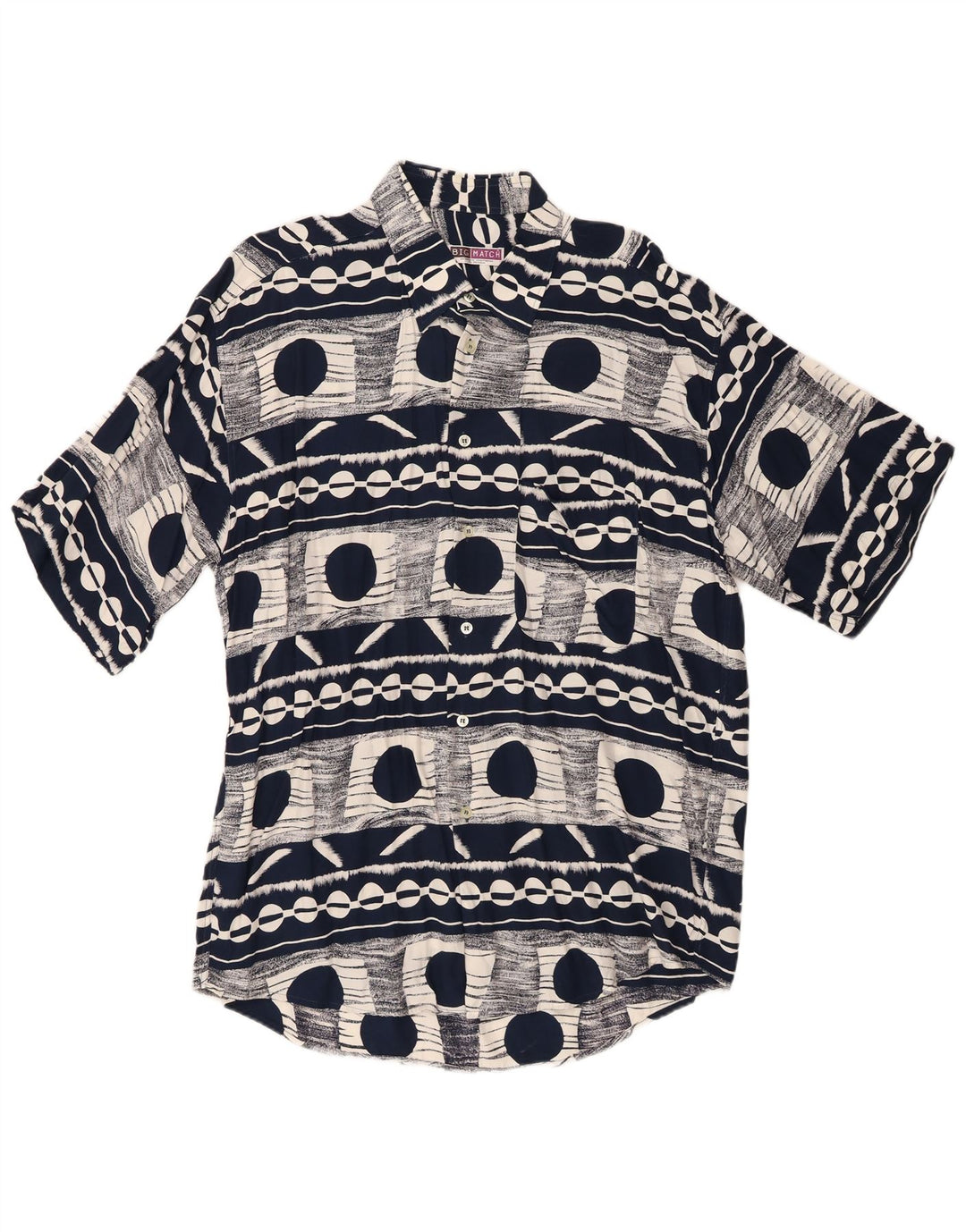 Koszula męska z krótkim rękawem Big Match XL, granatowa, geometryczna