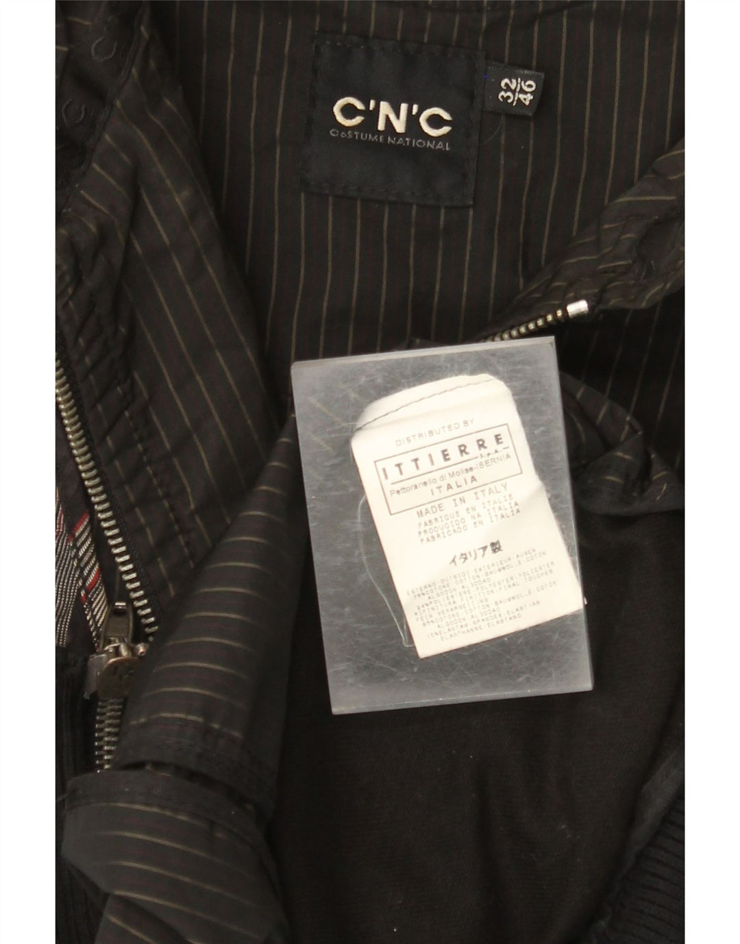 Męska kurtka bomberka CNC COSTUME NATIONAL IT 36 w małe czarne paski, bawełna