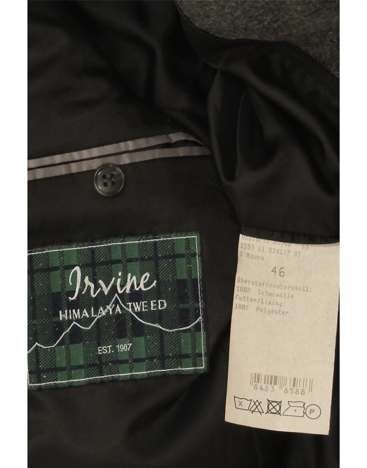 Vintage męska marynarka zapinana na 2 guziki IT 46 mała szara wełna