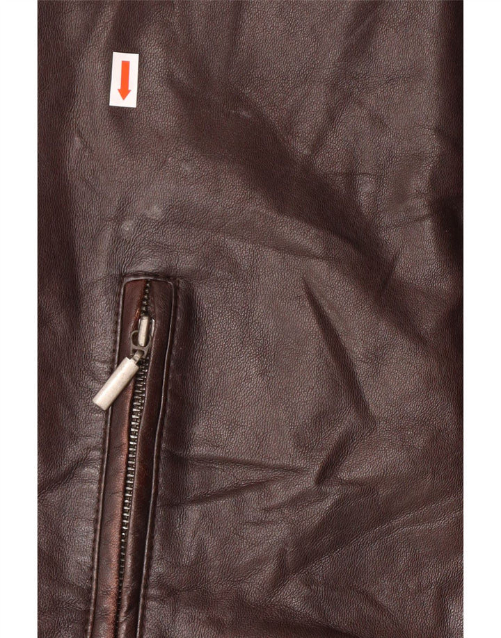 Conbipel Męska skórzana kurtka wojskowa IT 54 XL brązowa skóra jagnięca