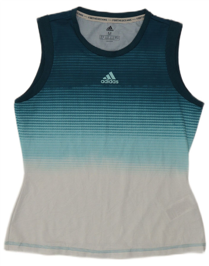 Damska kamizelka Adidas Top UK 12/14 Średni niebieski poliester w paski