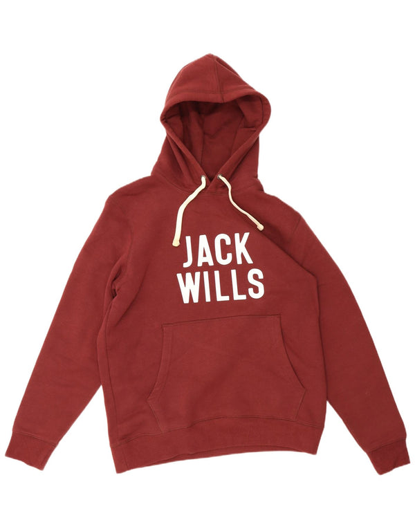 Męski sweter z kapturem Jack Wills, średniej wielkości bordowa bawełna
