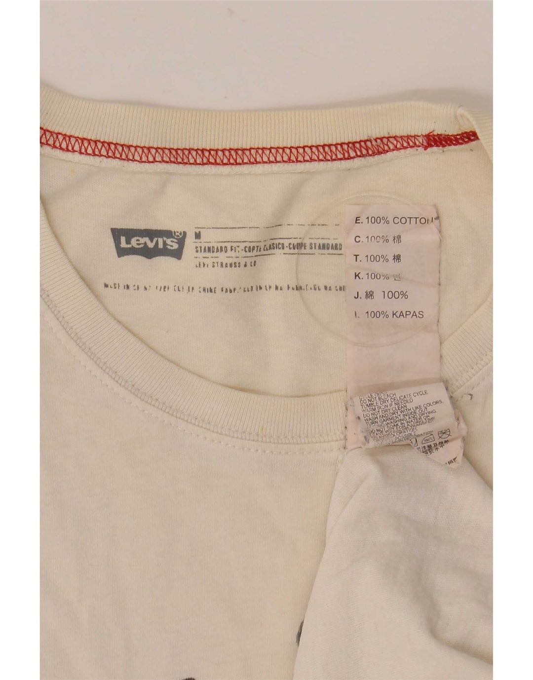 Męska koszulka Levi's o standardowym kroju z grafiką, średnia biała bawełna