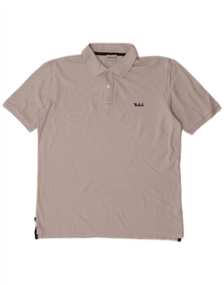 Męska koszulka polo Woolrich, duża, szara, bawełniana