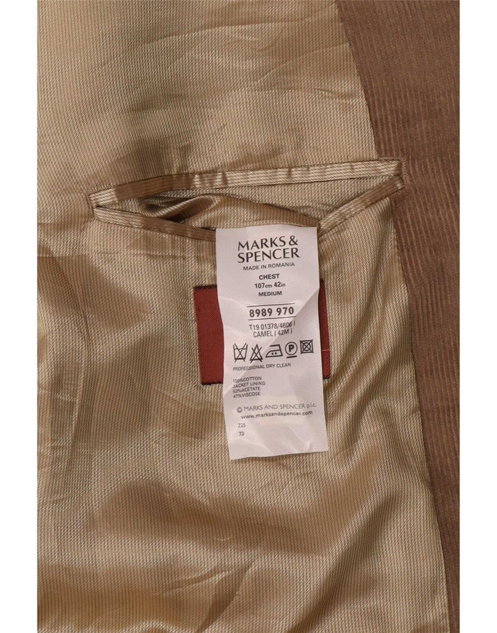 Marks & Spencer Męska sztruksowa marynarka zapinana na 3 guziki UK 42, duża, beżowa
