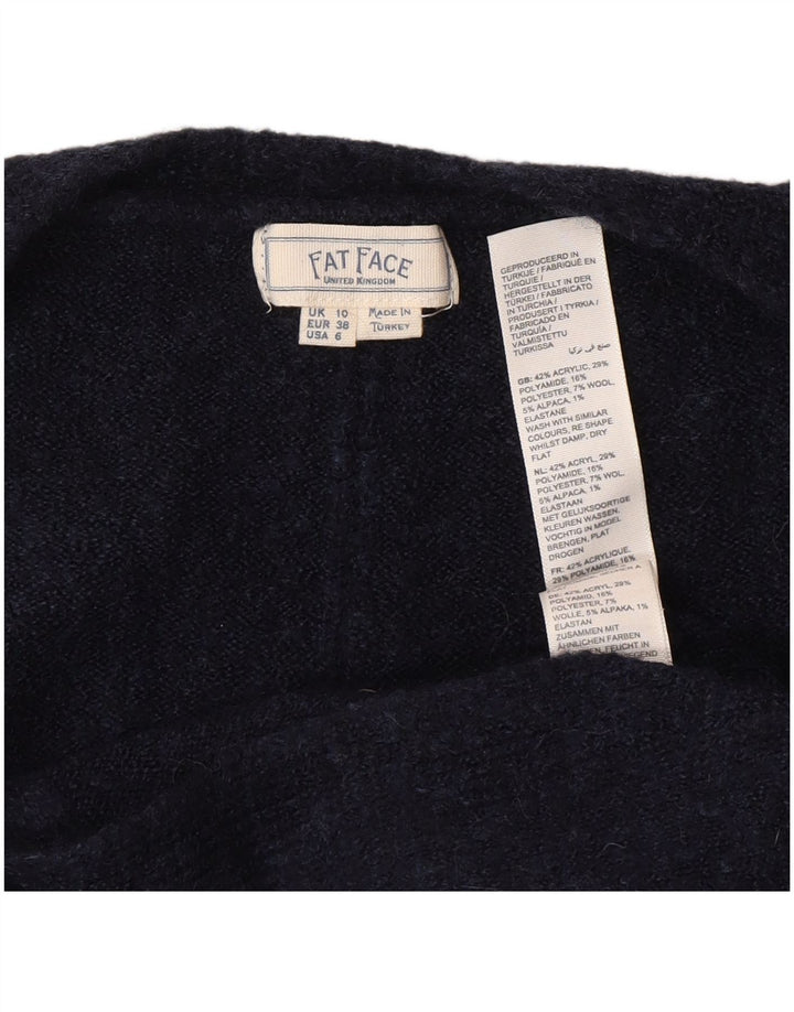 Damski sweter oversize Fat Face z otwartym kardiganem UK 10, mały, granatowy