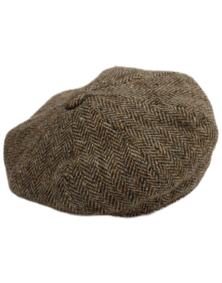 Czapka męska Harris Tweed, mała, szara, nowa wełniana jodełka, klasyczna