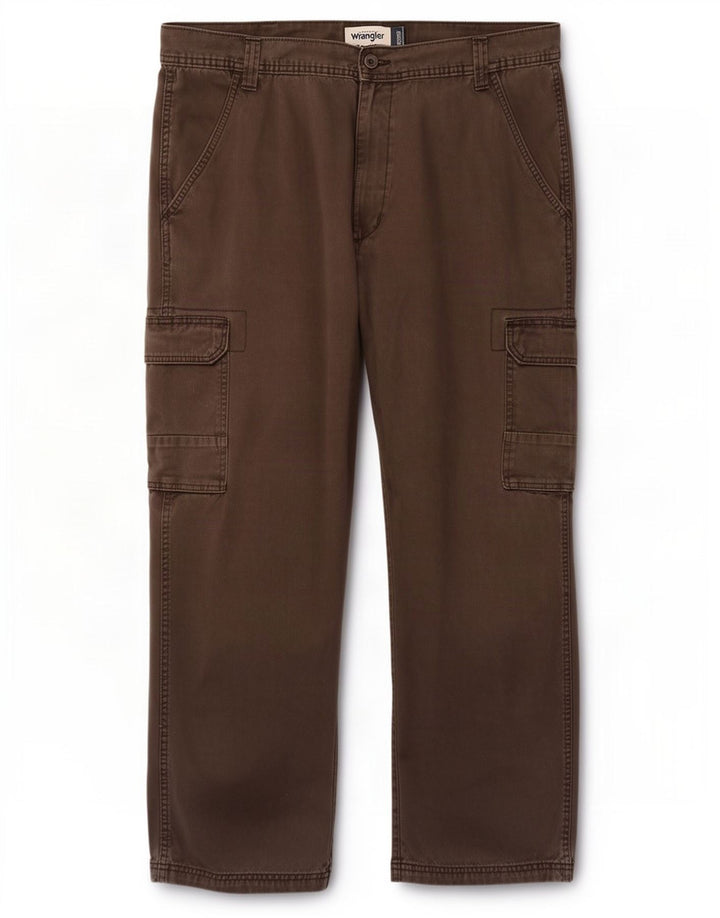 Męskie spodnie cargo Wrangler W38 L29, brązowe, bawełniane