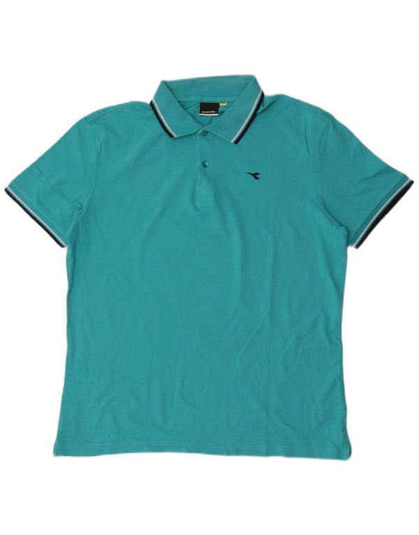 Męska koszulka polo Diadora 2XL, bawełniana w niebieskie paski