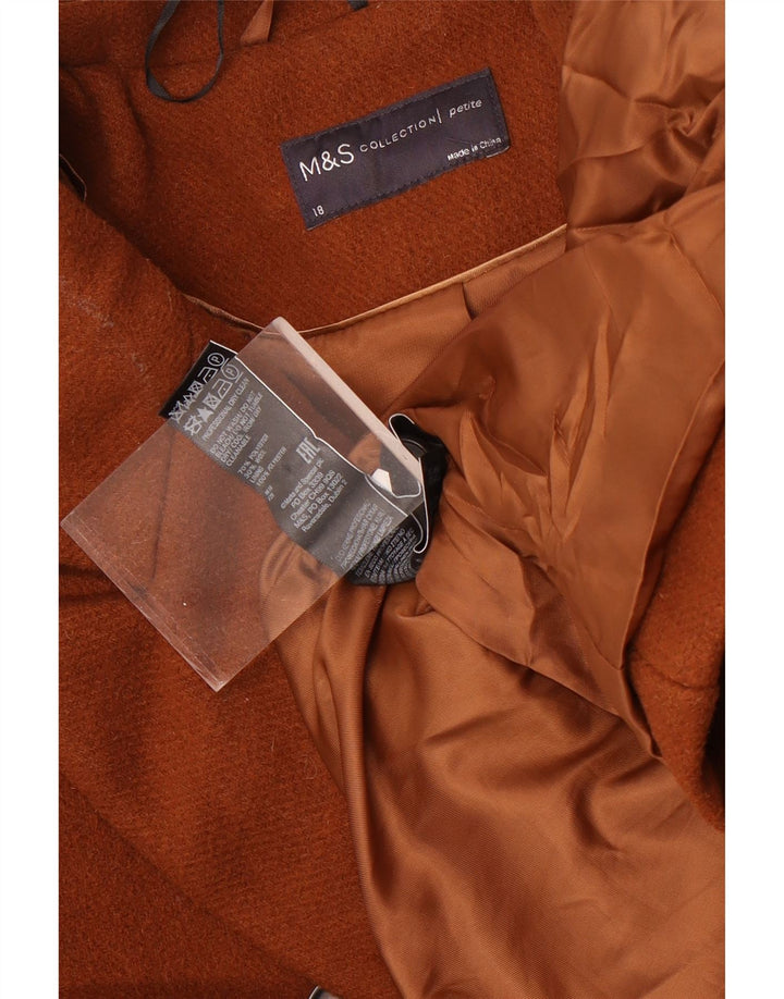 Marks & Spencer Damski płaszcz oversize z podwójnymi piersiami, UK 18 XL, brązowy