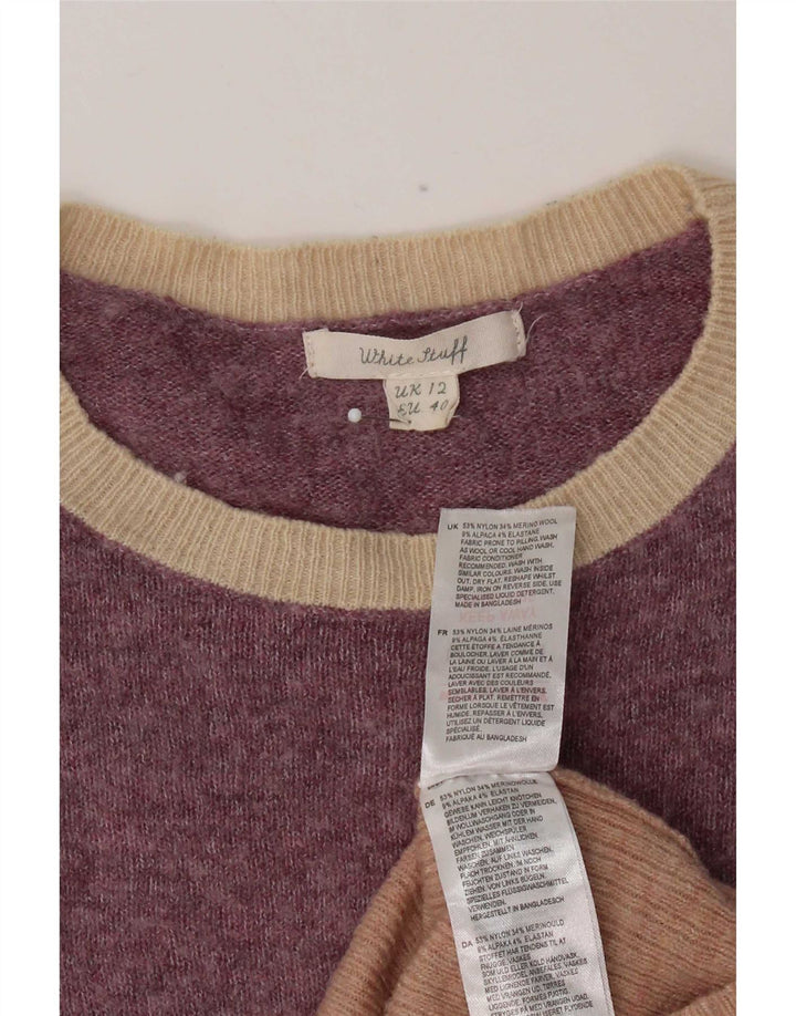 Damski sweter z okrągłym dekoltem White Stuff UK 12 w kolorze średniofioletowym