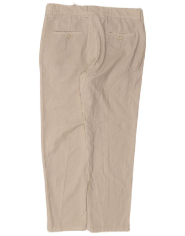 Męskie proste spodnie chino Zara EU 42 Large W32 L28 Biały poliester