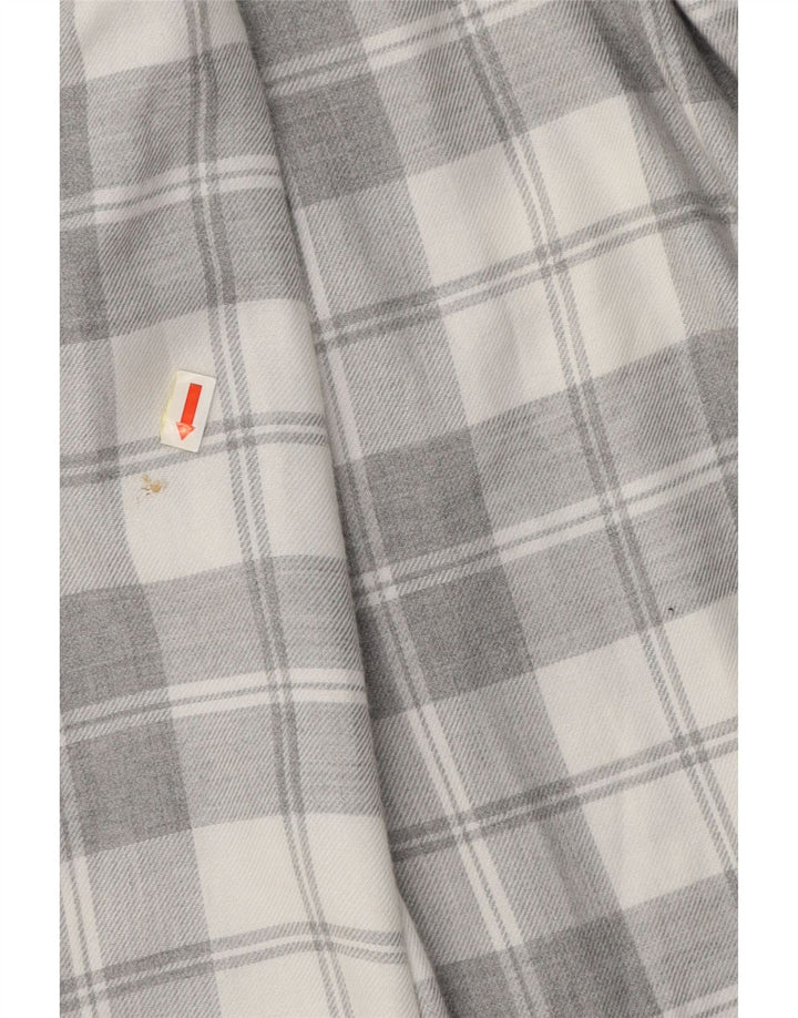 TED BAKER Męska koszula flanelowa o regularnym kroju, rozmiar 4, duża, szara, wiskozowa krata