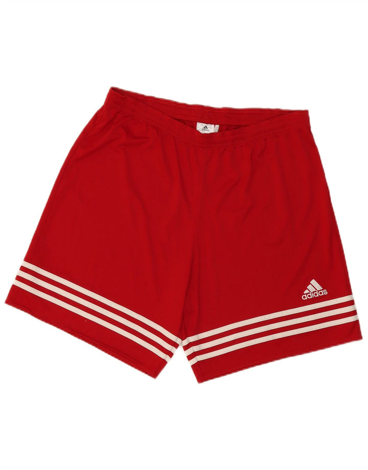 Męskie spodenki sportowe Adidas Climalite, duże, czerwone, poliestrowe