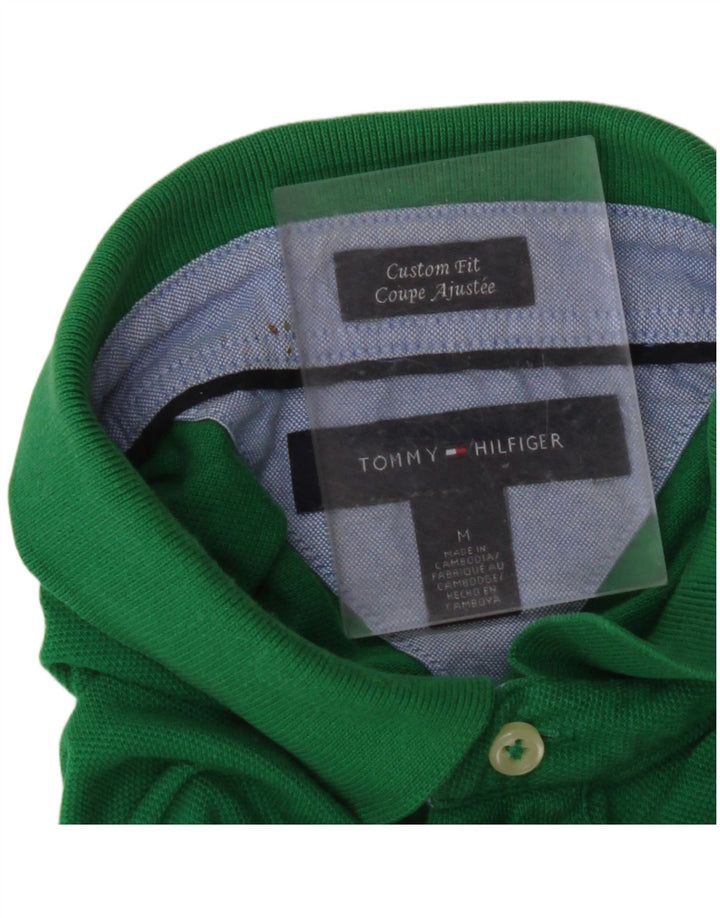 Męska koszulka polo o dopasowanym kroju TOMMY HILFIGER w kolorze średniozielonym