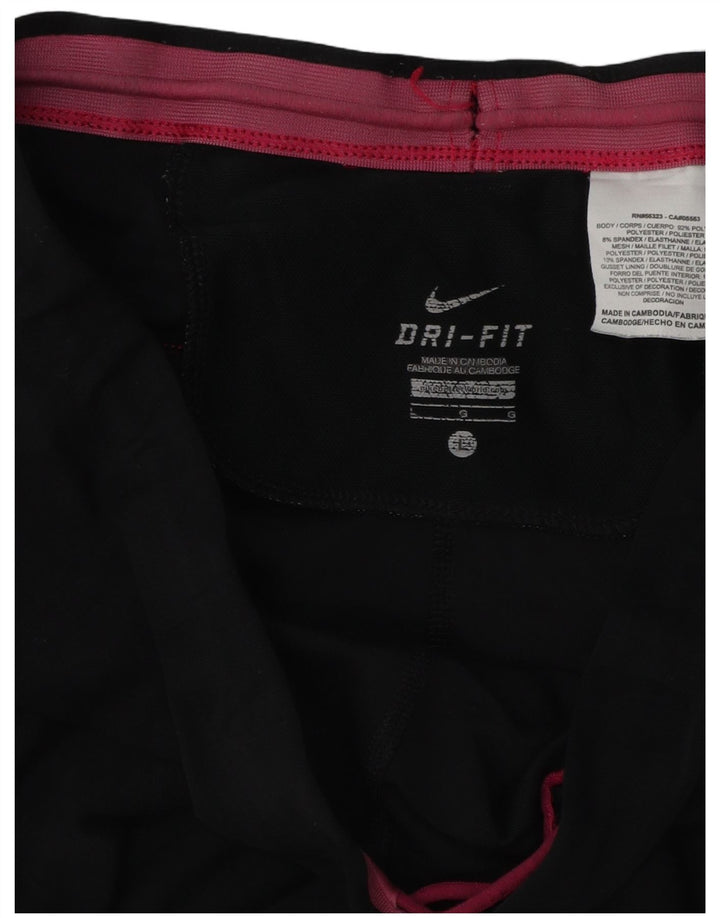 Damskie spodnie dresowe NIKE Dri Fit Capri UK 16, duże czarne bloki kolorów