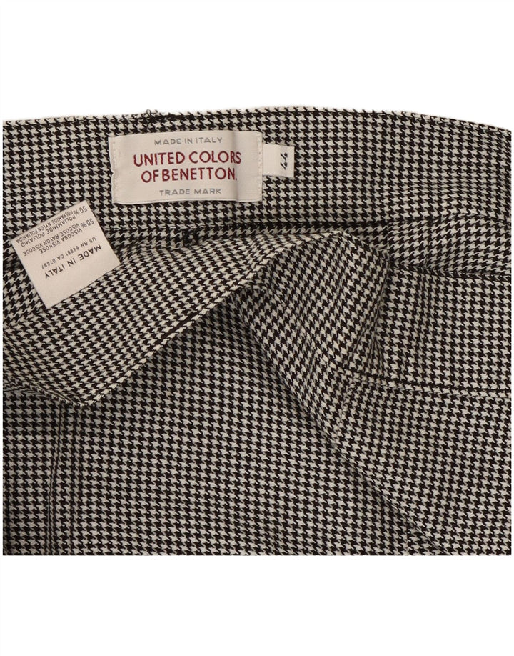 Spodnie damskie Benetton IT 44 Medium W28 L30 Czarne pepitkę