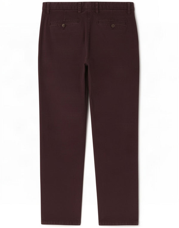 Męskie spodnie chino o regularnym kroju Marks & Spencer W34 L31 Burgundowa bawełna