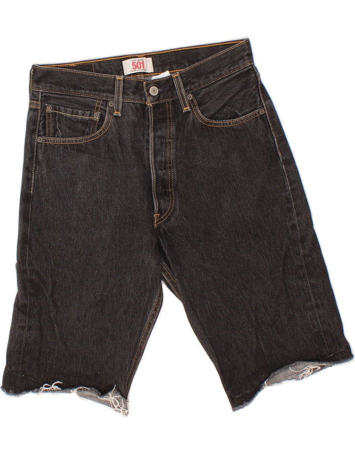 Męskie spodenki jeansowe LEVI'S 501 W32, średnia czarna bawełna