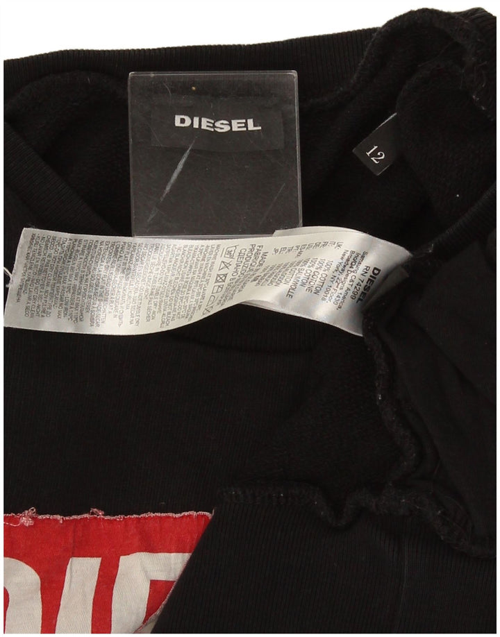 Damska bluza z grafiką Diesel, UK 12, średnia czarna bawełna