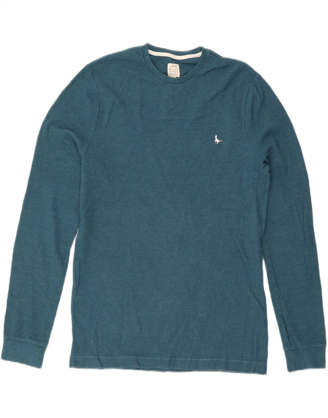Jack Wills Męski top z długim rękawem, mały, niebieski, bawełniany