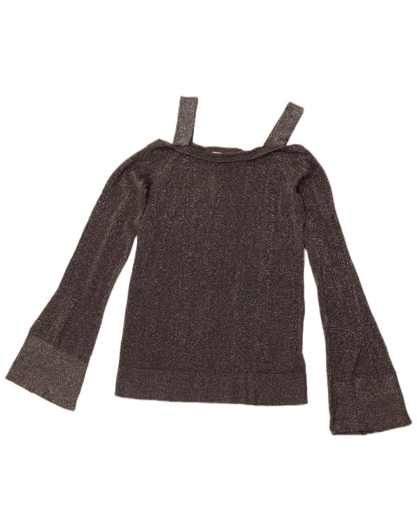 Damska bluzka MICHAEL KORS z odkrytymi ramionami, UK 6 XS, szara bawełniana nakrapiana