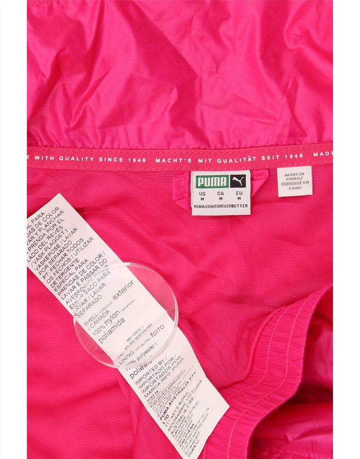 Damska kurtka dresowa PUMA o kroju oversize UK 14, średni różowy nylon