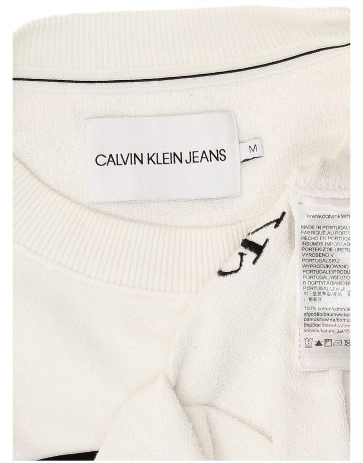 Damska bluza Calvin Klein Crop Sweatshirt UK 14 w średnie białe paski