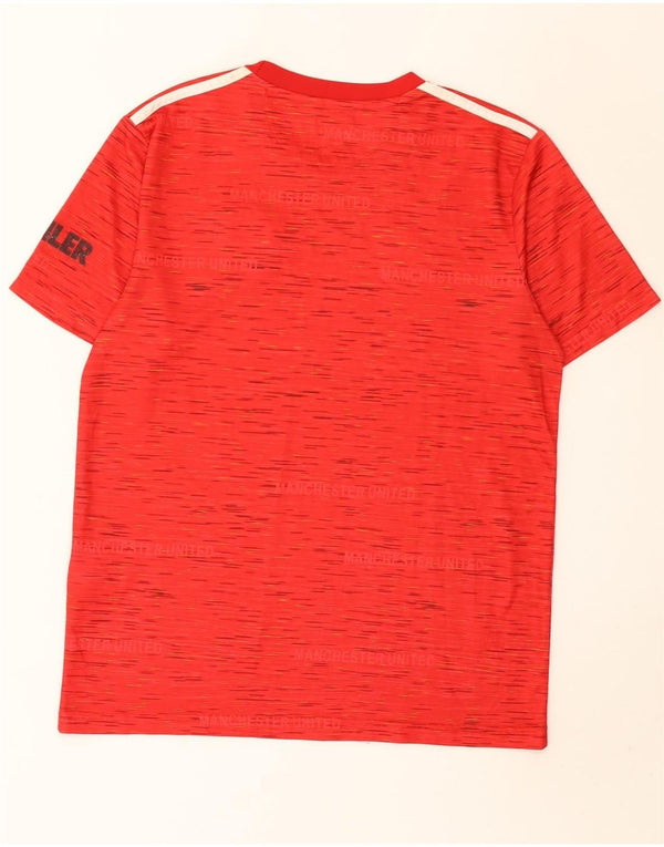 Męska koszulka Adidas Manchester United z poliestru w kolorze średniej czerwieni