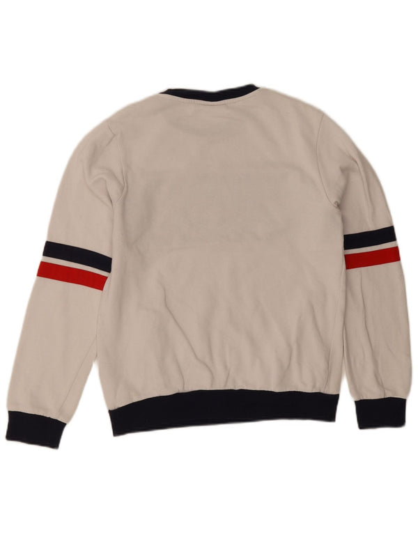 Damska bluza z grafiką Fila, UK 6 XS, biała bawełna z blokami kolorów