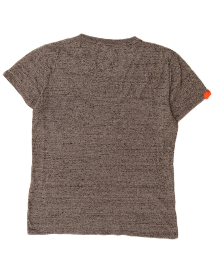 T-shirt męski Superdry Średnio szary, bawełniany nakrapiany
