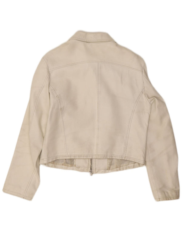 Damska kurtka skórzana Masterpelle Crop IT 48 XL Biała skóra