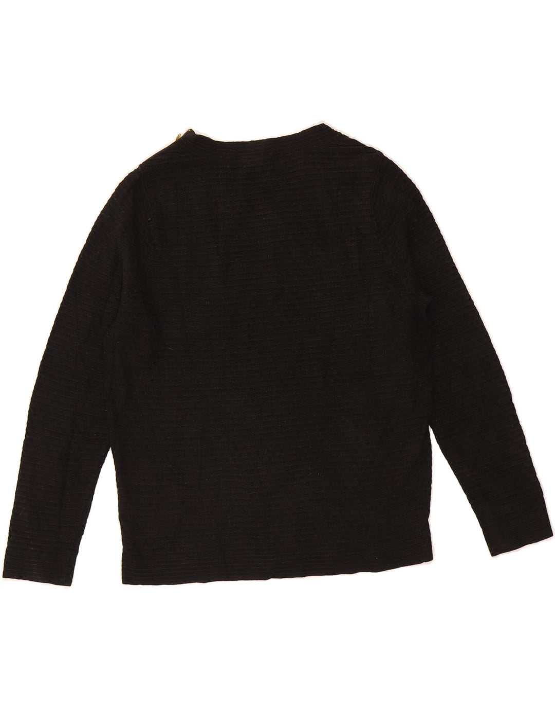 MARKS & SPENCER Womens Boat Neck Jumper Sweater UK 12 Medium Black Viscose Vintage Marks & Spencer and Second-Hand Marks & Spencer from Messina Hembry 