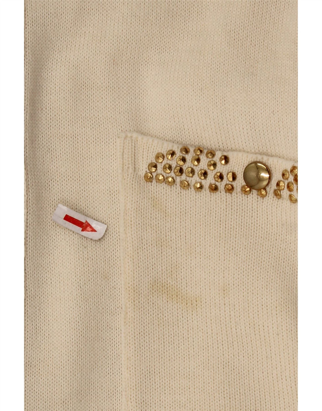 Damska bluzka koszulowa CIRO ESPOSITO UK 14, duża, wełniana w kolorze złamanej bieli