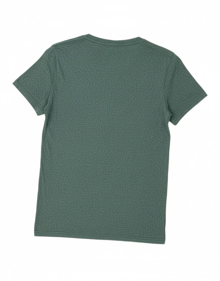 TOMMY HILFIGER Mens T-Shirt Top Medium Green Flecked Cotton