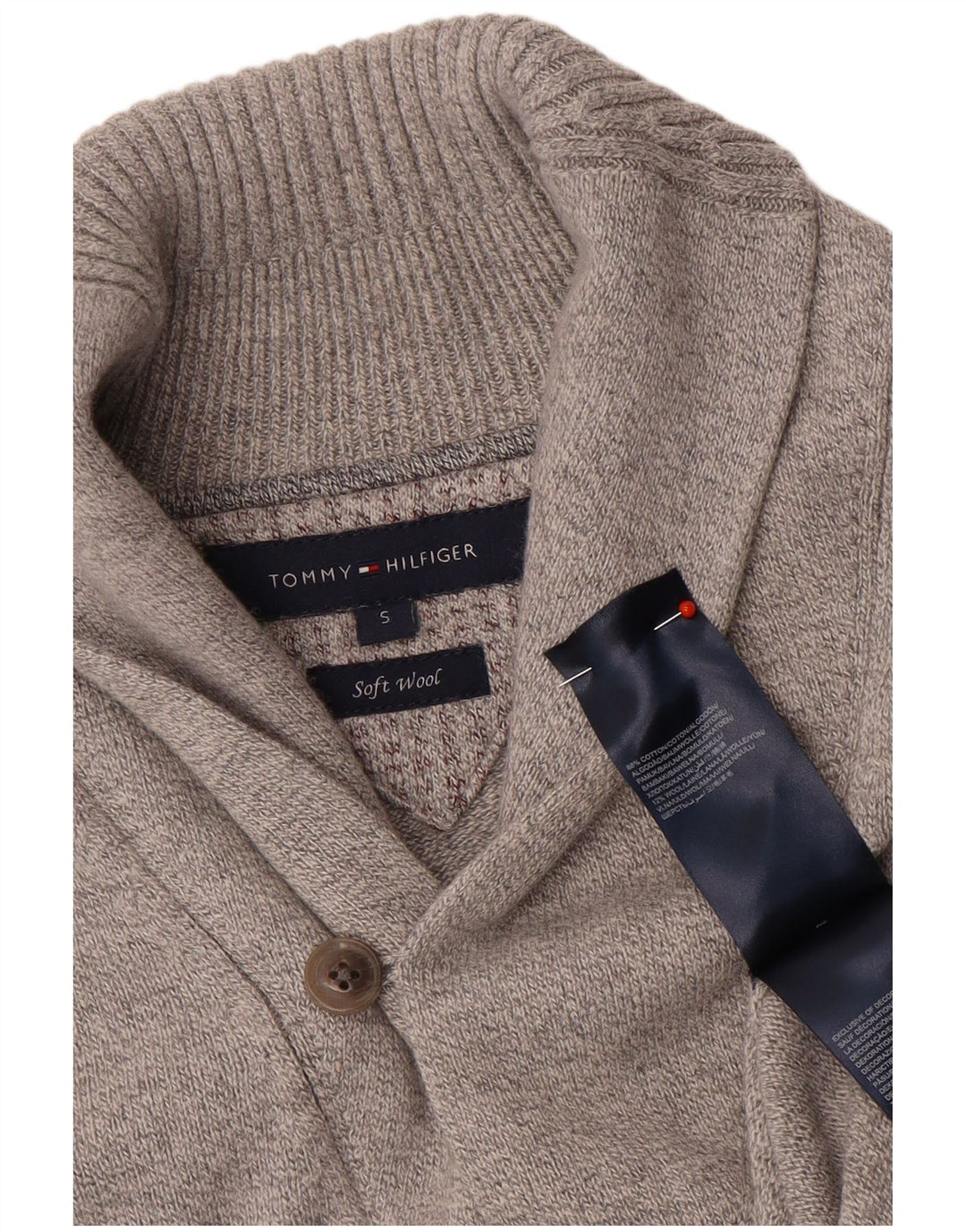 Męski sweter rozpinany Tommy Hilfiger, mały, szary, bawełniany