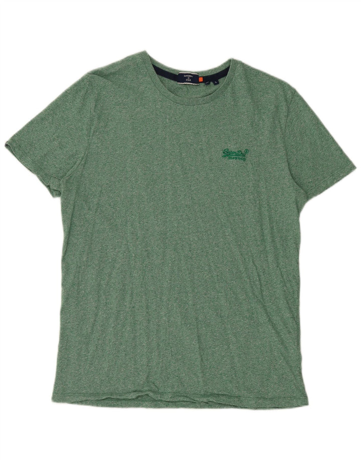 T-shirt męski Superdry, duży, zielony, bawełniany w plamki