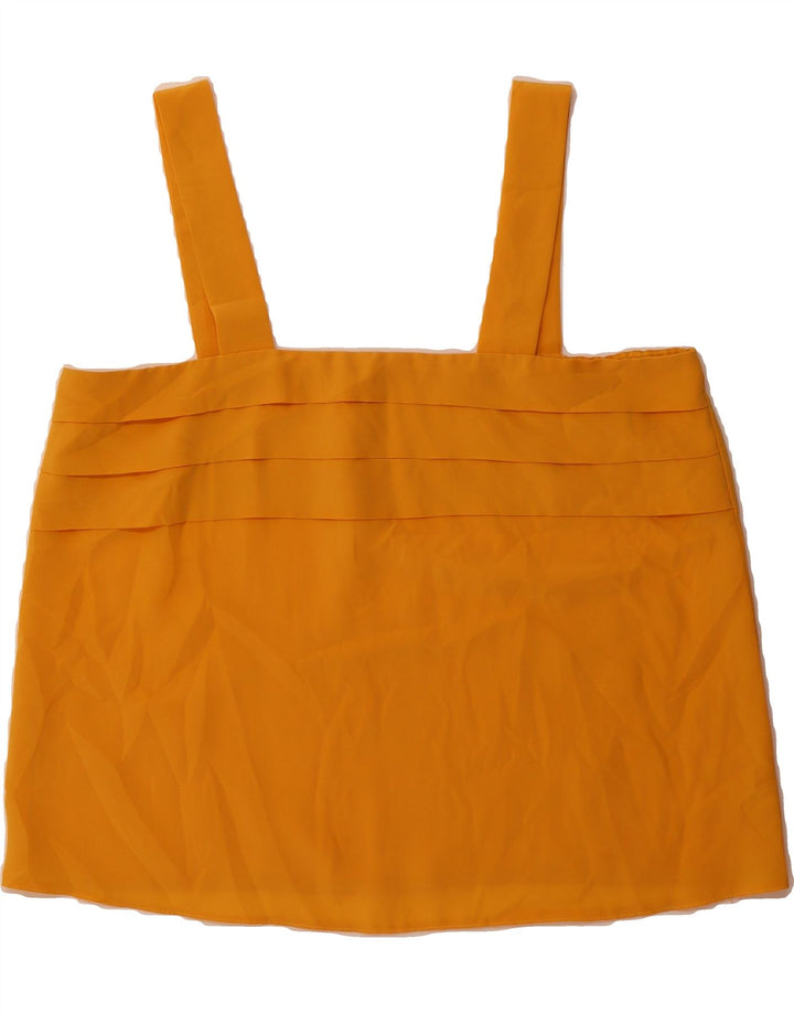 VINTAGE Womens Cami Top UK 14 Medium Yellow Vintage Vintage and Second-Hand Vintage from Messina Hembry 