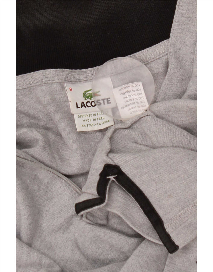 Męski sweter Lacoste z zamkiem błyskawicznym, rozmiar 6 XL, szara bawełna