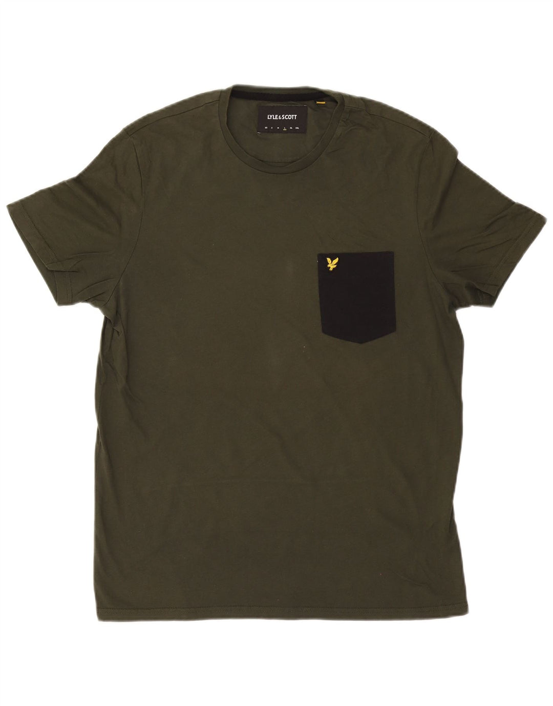 T-shirt męski LYLE & SCOTT, duży, bawełniany khaki z blokami kolorów