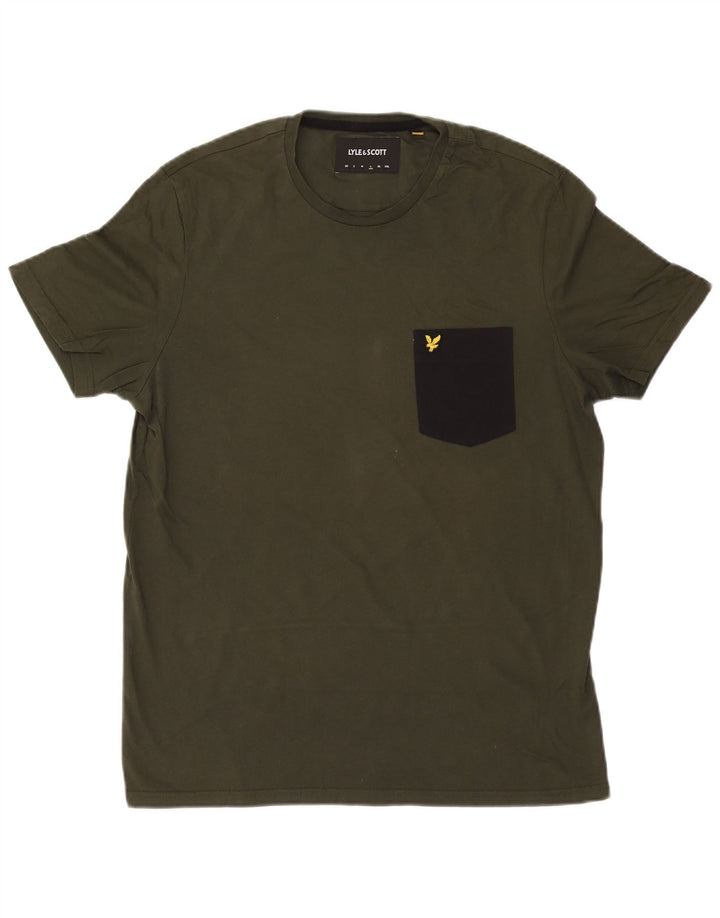 T-shirt męski LYLE & SCOTT, duży, bawełniany khaki z blokami kolorów