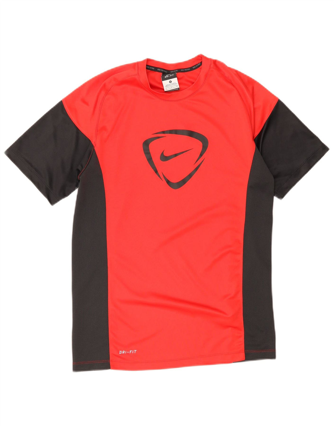 Męski T-shirt z grafiką Nike Dri Fit, mały, czerwony, poliestrowy blok kolorów