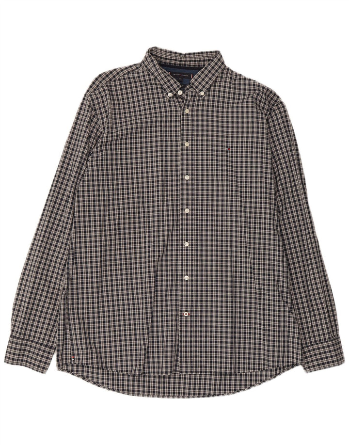 Koszula męska Tommy Hilfiger o regularnym kroju 2XL, bawełniana w szarą kratkę